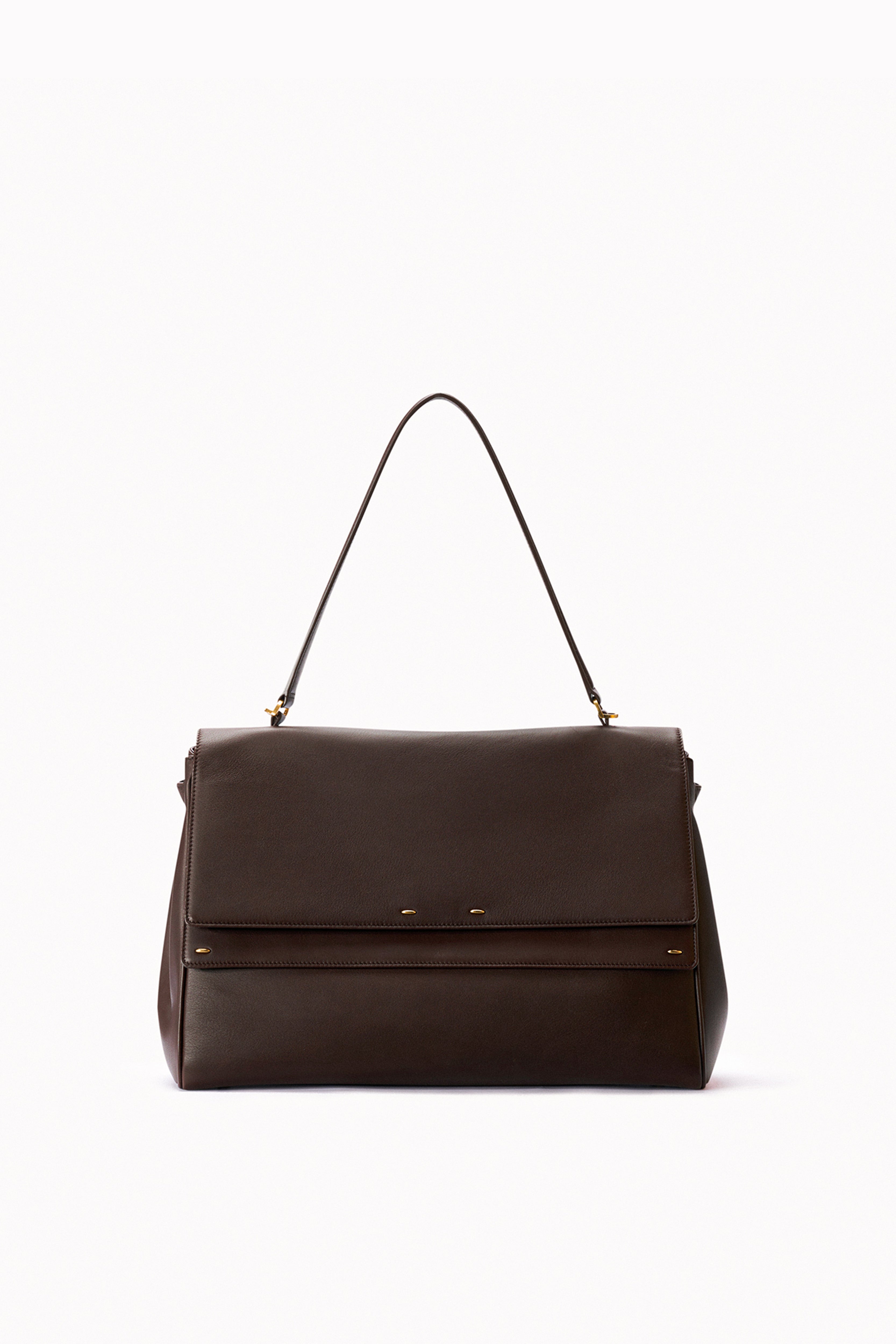 Rialto Double Flap Handbag in Calfskin Leather