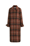 Cristha Check Wool Coat in Merino Mohair Tweed