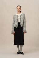 Sara Fringe Knit Jacket in Multi-Yarn Blend