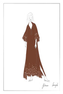Sienna Embroidered Robe Dress in Linen Blend