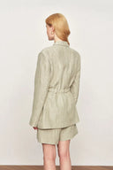 Cephas Pleated Fabric Blazer and Shorts Matching Set in Premium Crepe Acetate