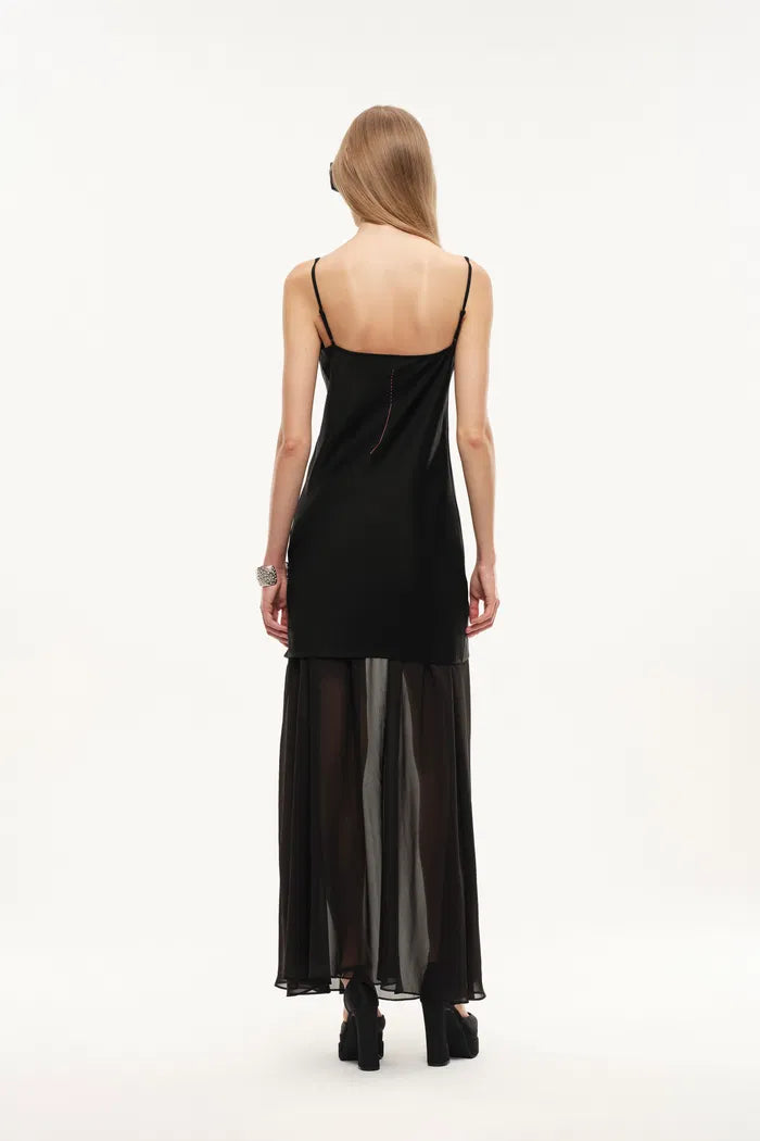 Wraith Metallic Embellished Slip Dress in Wool M Wraith Metallic Embellished Slip Dress in Wool M