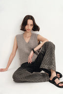 Natalie Gradient Straight Jeans in Jacquard Denim