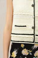 Silvy Ärmelloses Weste-Oberteil aus Baumwollmischstrick