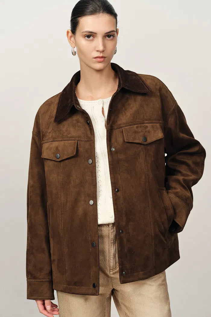 Bella Faux Suede Puffer Jacket