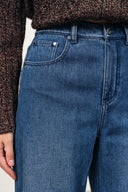 Bailey Washed Denim Jeans in Cotton fleece-lined denim