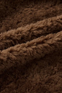Clémence Shearling Hooded Coat in Vegan Leather and Wool Blend