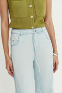 Viento Hand Distressed Drawstring Jeans in Lyocell Denim