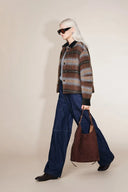 Chaqueta a Cuadros Audrey en Tweed Reversible de Merino Alpaca