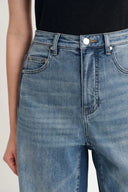 Ginevra Split Colorblock Jeans in Stretch Denim