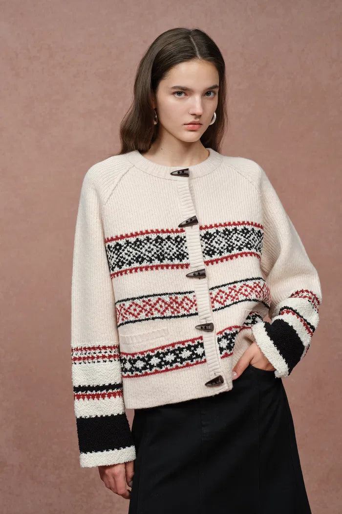 Cortina Nordic Fair Isle Cardigan in Merino Wool