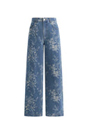 Jules Blumenmuster Gerade Jeans aus Jacquard-Denim