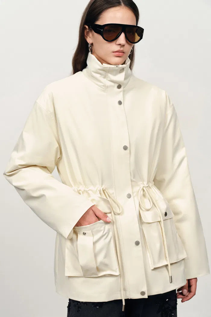 Claire Detachable Hood Puffer Parka in Lightweight Fabric