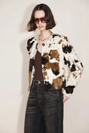 Mane Koeienprint Korte Jas in Imitatie Paardenhaar
