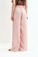Louise Textured Pleated Pants in Pleated Satin