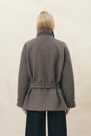 Dublin taillierter Cropped-Mantel mit niedriger Taille und Wollmischung