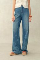 Conjunto de chaleco sin mangas Wren Paisley y jeans en denim de algodón