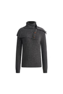 Classon Detachable Scarf Wool Sweater in Merino-Cashmere Fine Gauge