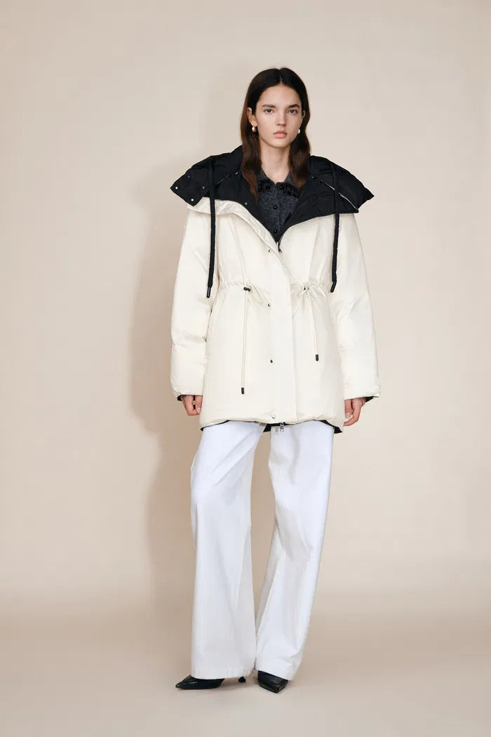 Carezza Double Faced Two Tone Down Jacket in High Density Down Proof Fabric