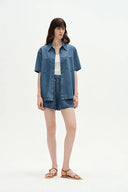 Maris Denim Shirt and Shorts Set in Technical Lyocell
