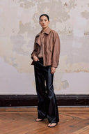 Terra Vintage Brown Leather Jacket in Vegan Leather