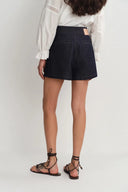 Zach Denim Shorts in Silk-Cotton Denim