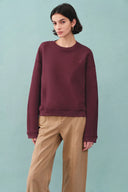 Lotus Red Crewneck Sweatshirt in Cotton