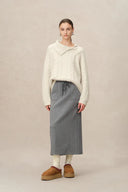 Nicole Sweatpants Skirt in Brushed Cotton Knit