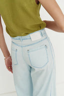 Viento Hand Distressed Drawstring Jeans in Lyocell Denim