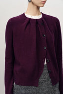 Cecilia Gathered Pleat Cardigan Merino-Cashmere Blend