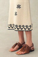 Rania Hand Crochet Embroidery Skirt in Cotton Yarn