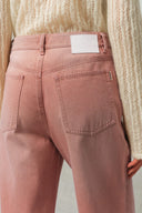Delphine Roze Jeans met Ruches aan de Zoom in Katoen Denim