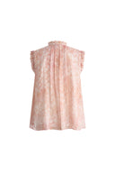 Blusa senza maniche stampata Gracia in georgette di crepe