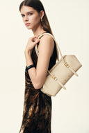 Monti East West Shoulder Bag in Oiled Waxed Top Grain Leather