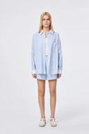 Ensemble blouse et shorts rayés Giada en mélange de coton