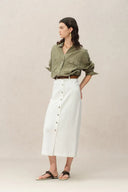 Gemma Midi Denim Skirt in Lyocell Denim