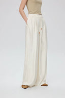 Louise Textured Loose Boho Pants in Wrinkled Satin