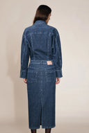 Quinn Antique Style Metal Buttons Dress in Washed Stretchy Corduroy