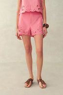 Matthias Tanktop mit Ösen und Bindeband sowie Shorts-Set aus Pima-Baumwoll-Popeline