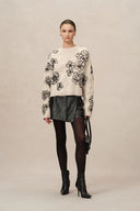 Poppy Embroidered Sweater in Chunky Wool Knit