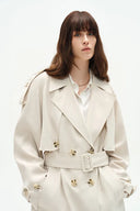 Glenn Short Trench Coat in Plant-Based Twill
