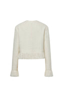 Violette Handcrafted Fringe Tweed Jacket in Wool-Lurex