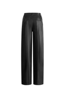 Iris Quilted Contrast Stitching Pants in Faux Leather