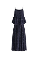 Ellie Polka Dot Cami Top and Skirt Matching Set in Linen Blend
