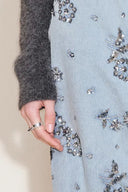 Jeans Star a Gamba Dritta in Denim di Cotone con Perline