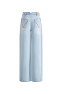 Jeans de pierna ancha con parches Luna en mezclilla de algodón