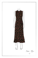 Blair Sleeveless Cheongsam Dress in Textured Mulberry Silk