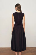 Freya Twisted Drape Sleeveless Top and Bubble Skirt Set in Cotton Blend