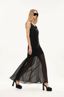 Wraith Metallic Embellished Slip Dress in Wool