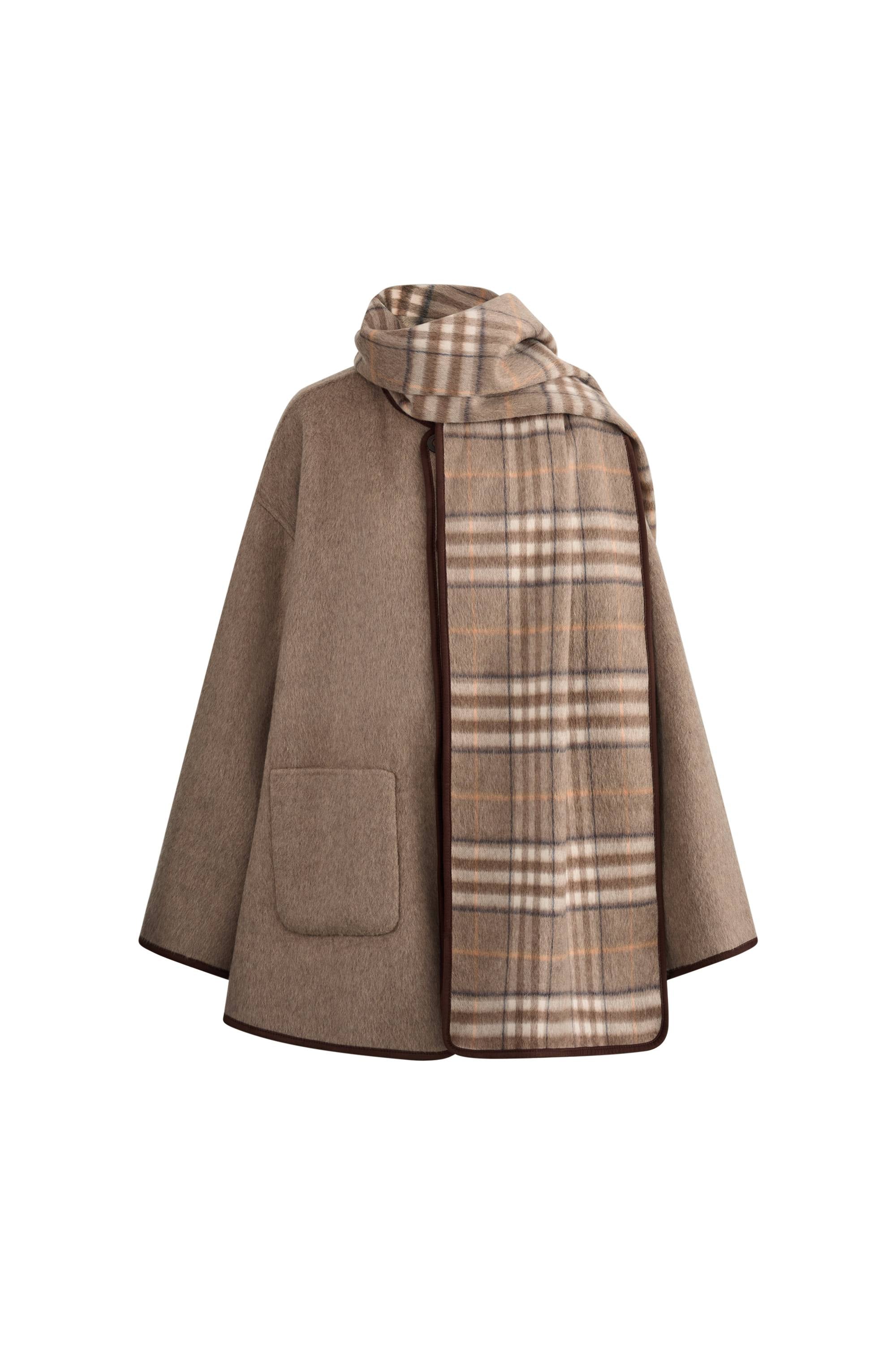 ジャケット・アウター imperf cashmere double faced short coat Cecilia Reversible Double Face Short Coat in Wool Cashmere Blend